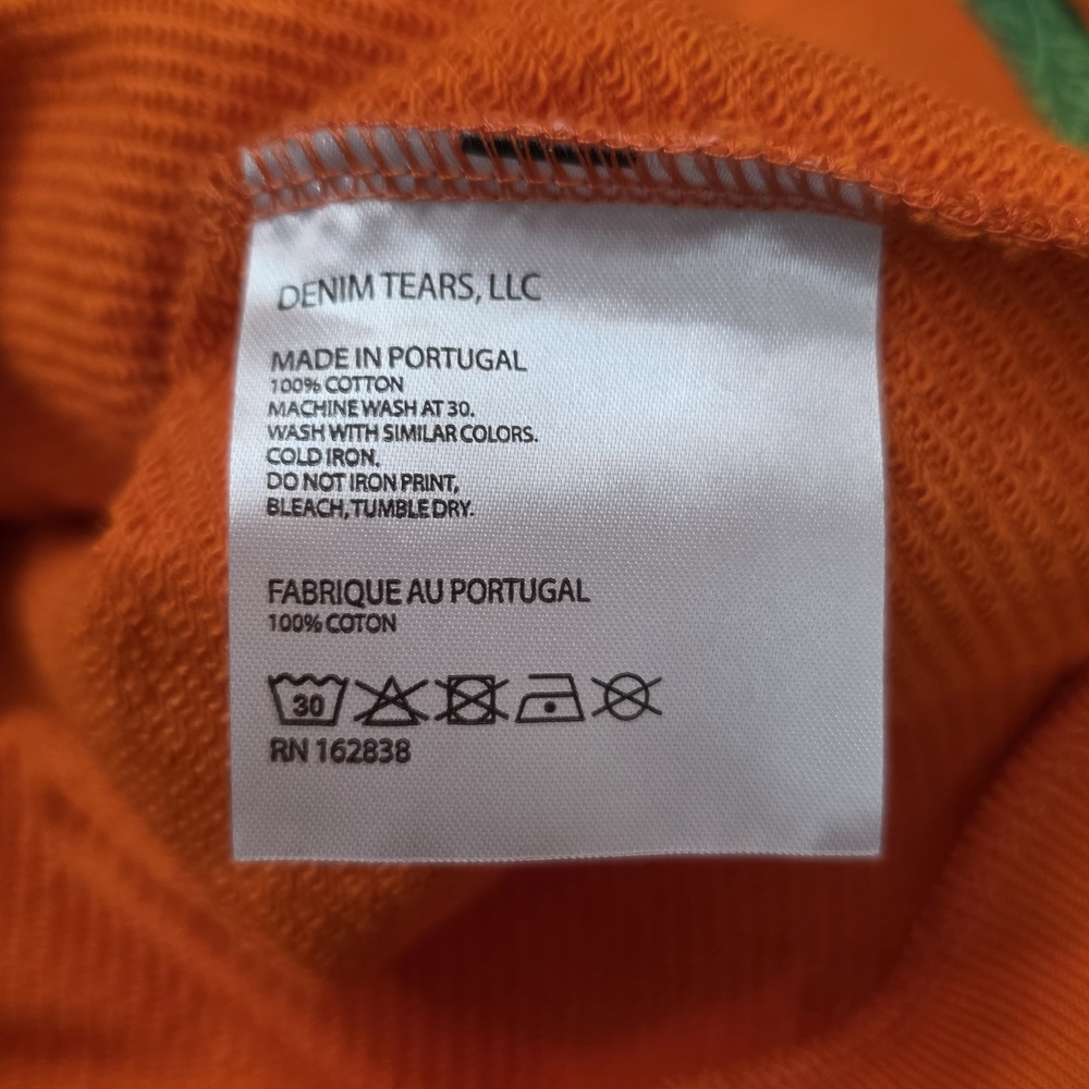 Orange Denim Tear Hoodie in Medium - Picture 3 of 12